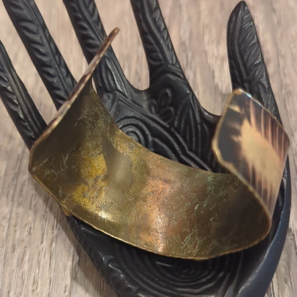Vintage Brass Artisan Asymnetrical Cuff